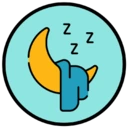 eine Ikone, die einen Mond und einen Schlafenden darstellt