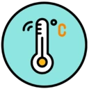 Eine Ikone, die ein Thermometer darstellt, das eine gute Wärmeregulierung aufweist