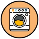 Ein Symbol, das eine Waschmaschine darstellt und ein Produkt illustriert, das nicht für die Maschinenwäsche geeignet ist